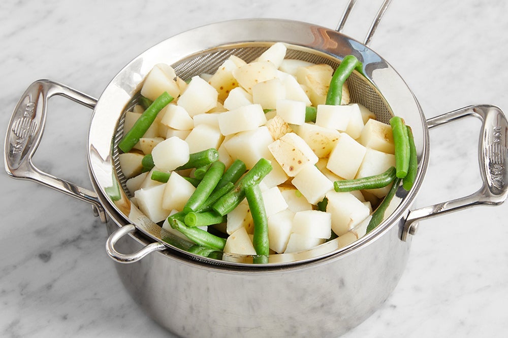 recipe-step-image-Cook the potatoes & green beans: }