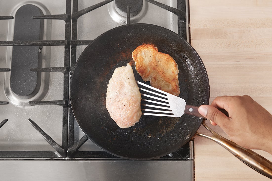 recipe-step-image-Coat & cook the chicken: }