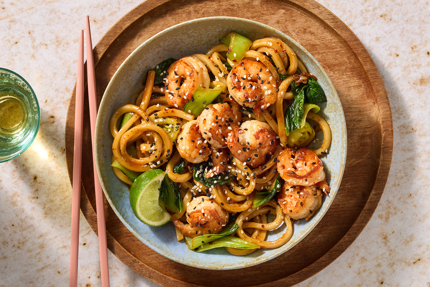 Orange-Chili Crisp Shrimp Udon