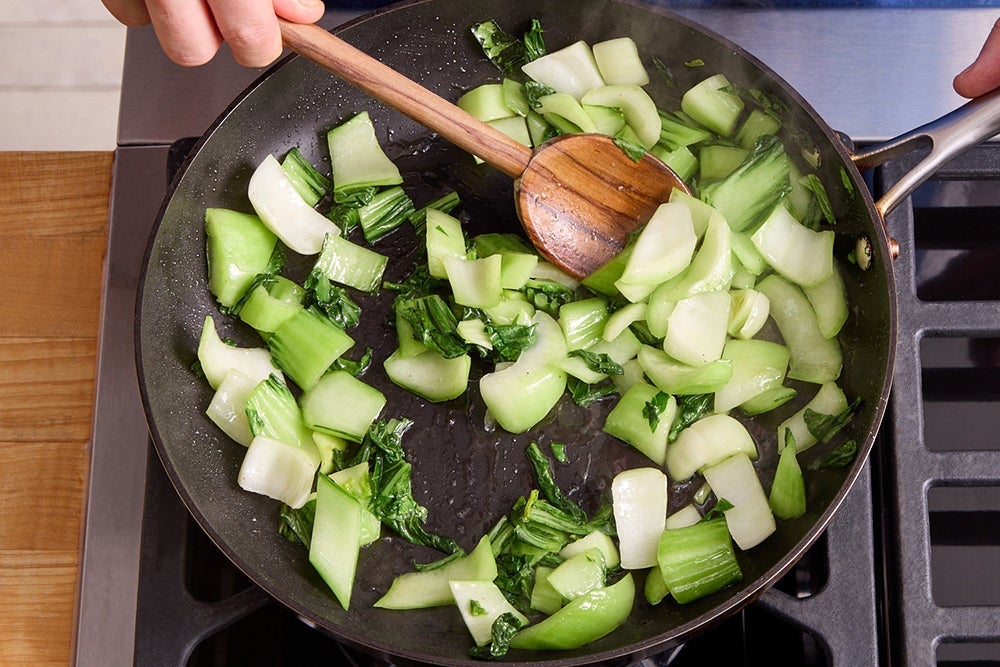 recipe-step-image-Cook the bok choy & finish the rice}