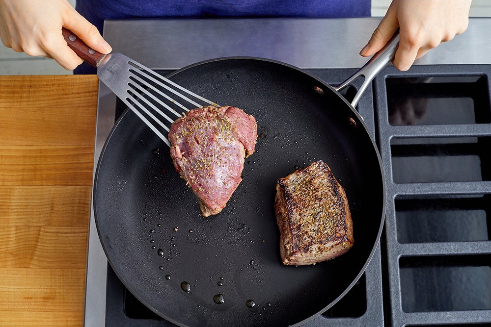 recipe-step-image-Cook the steaks}