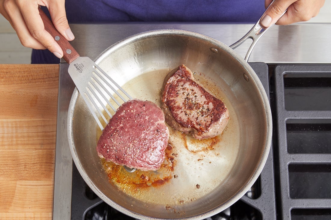 recipe-step-image-Cook the steaks}