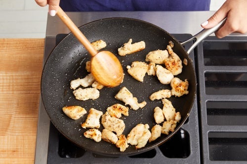 recipe-step-image- Coat & brown the chicken:}