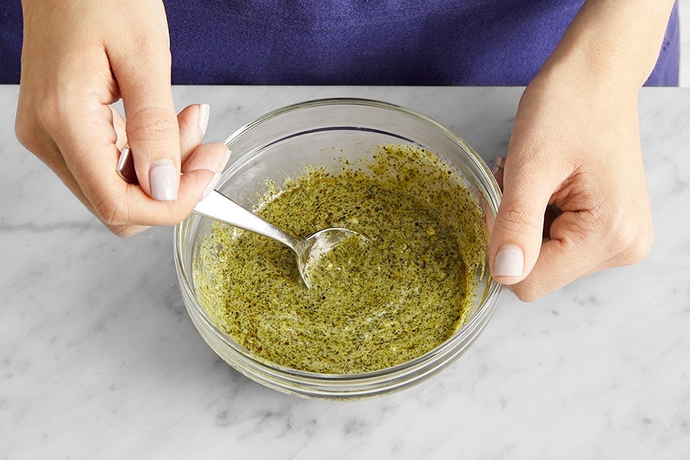 recipe-step-image-Make the creamy cilantro sauce & serve your dish:}