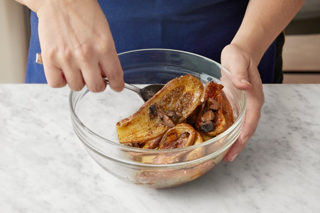 recipe-step-image-Finish the eggplants & plate your dish:}