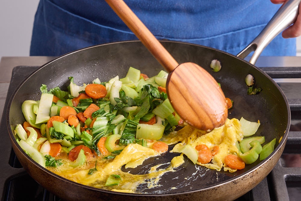 recipe-step-image-Cook the vegetables & egg}