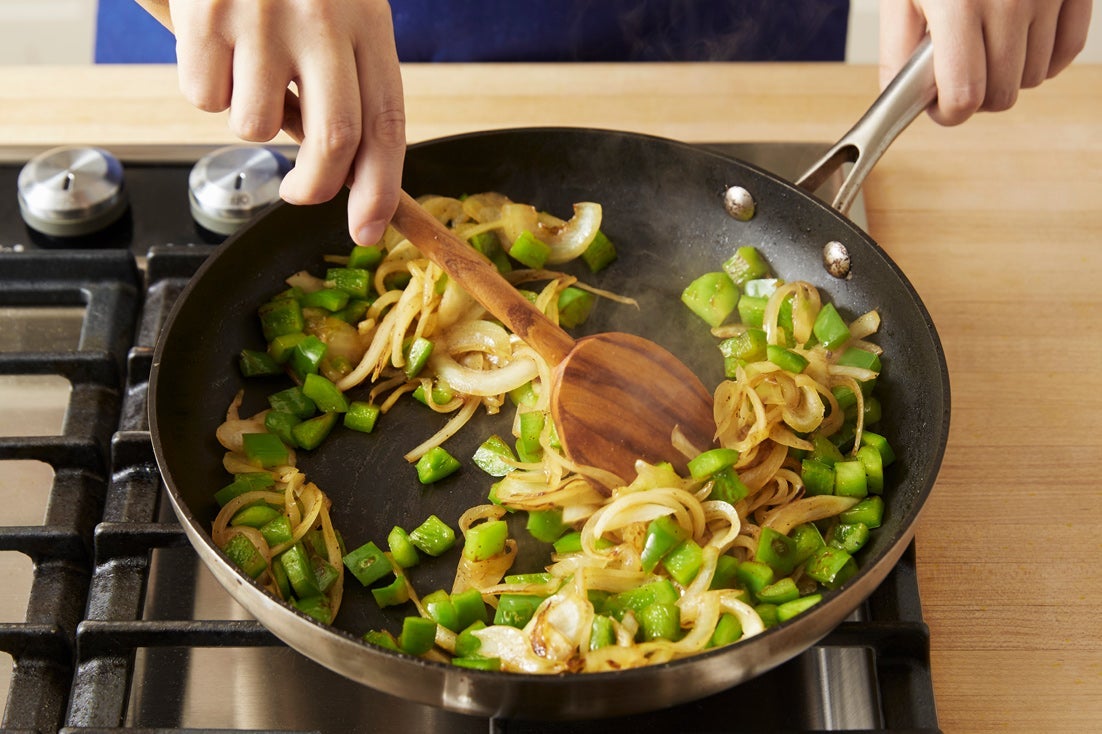 recipe-step-image-Cook the onion & bell pepper:}