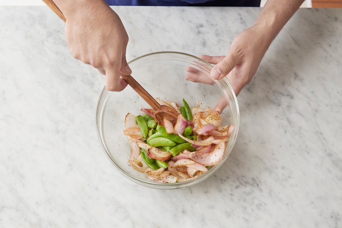 recipe-step-image-Make the snap pea salad:}