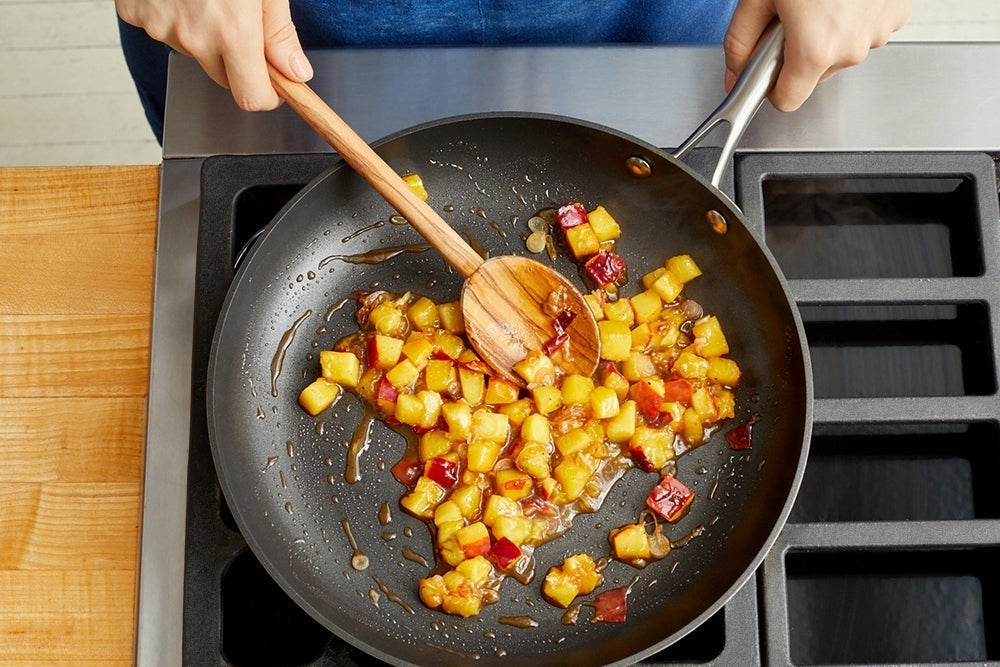 recipe-step-image-Make the peach pan sauce & serve your dish}