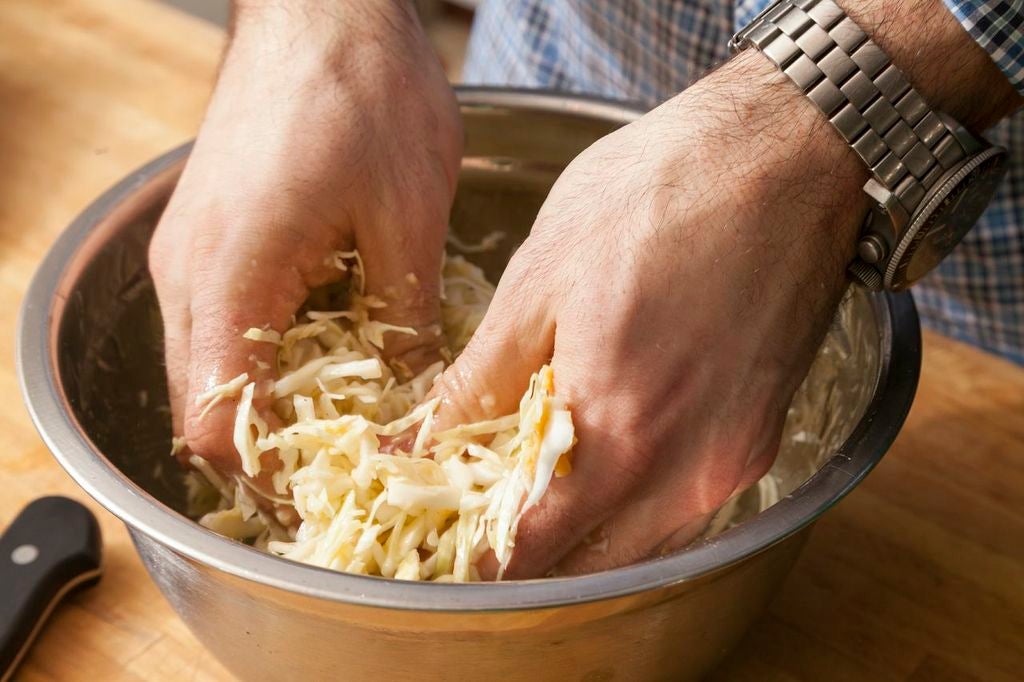 recipe-step-image-Make the sauce & cabbage salad:}