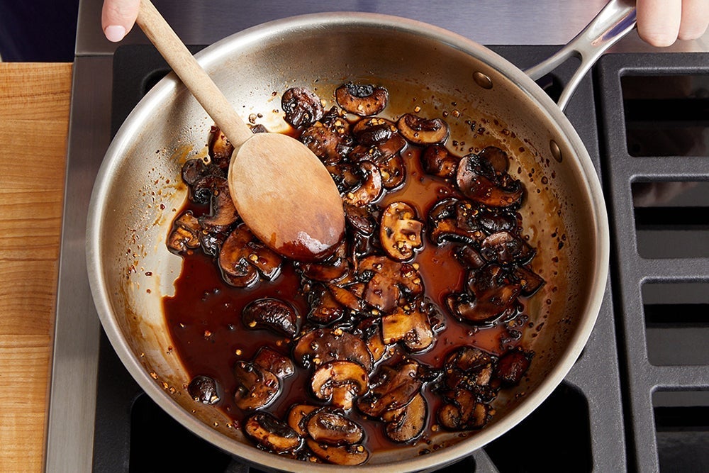 recipe-step-image-Make the mushroom agrodolce & serve your dish }