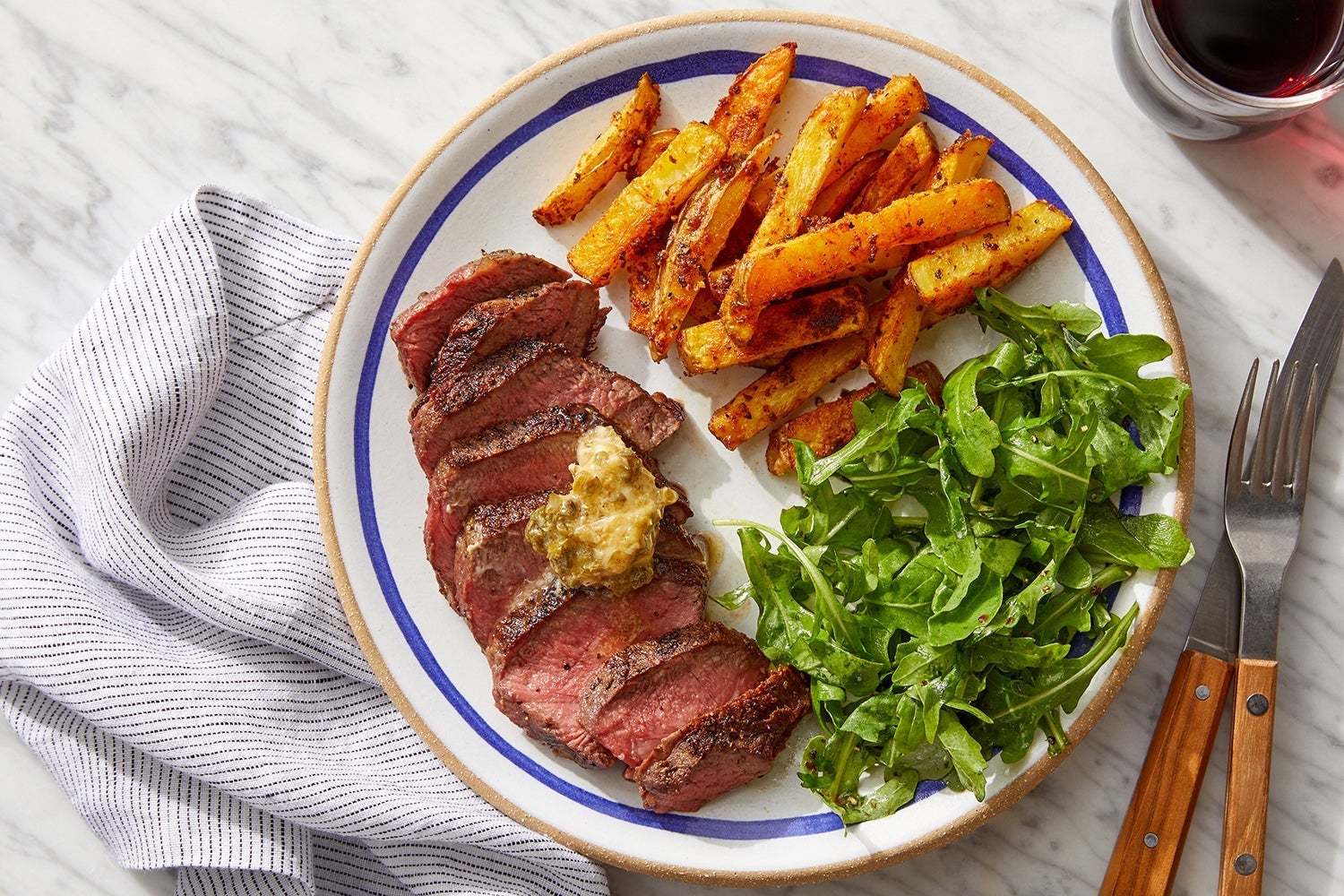 Seared Steaks & Lemon Caper Butter