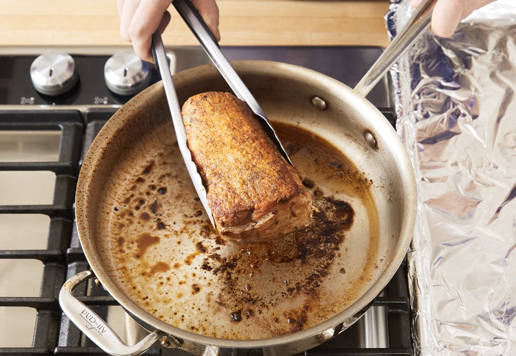 recipe-step-image-Sear & roast the pork:}