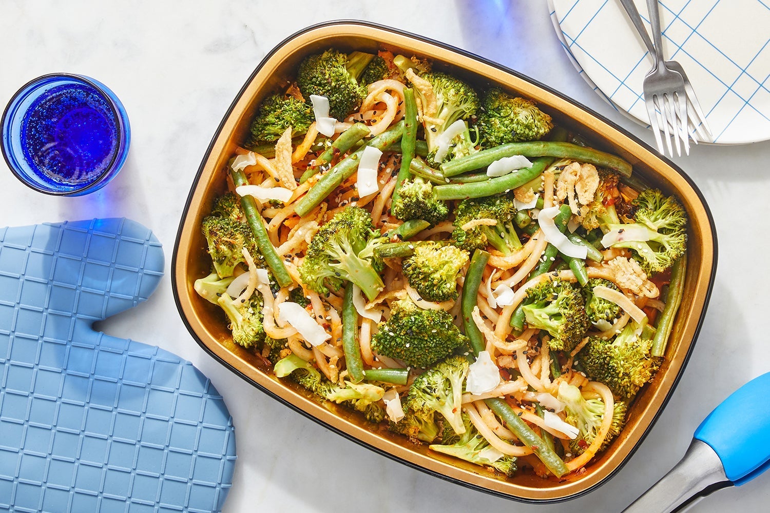 Oven Baked Sweet Chili Udon & Vegetables