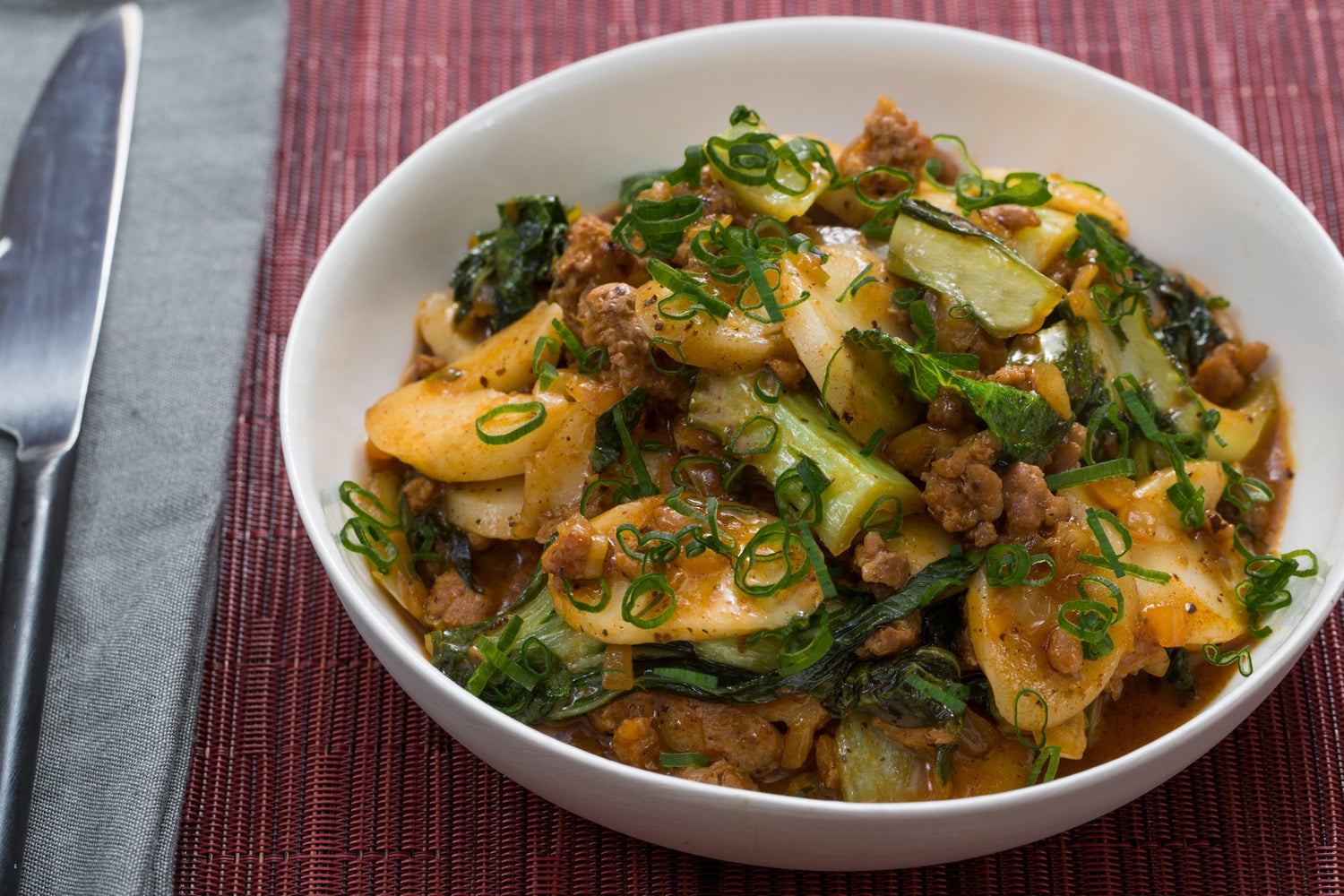 Korean Tteok & Spicy Pork "Ragù"