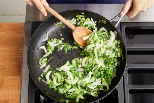 recipe-step-image-Cook the bok choy & finish the rice:}