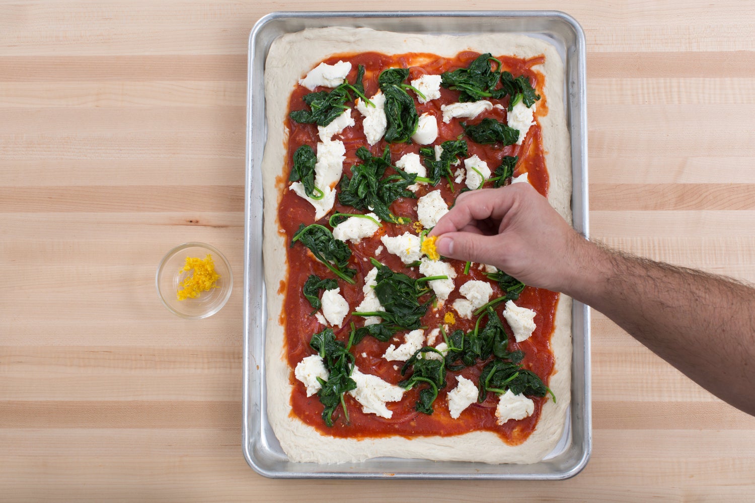 recipe-step-image-Prepare the dough & assemble the pizza}