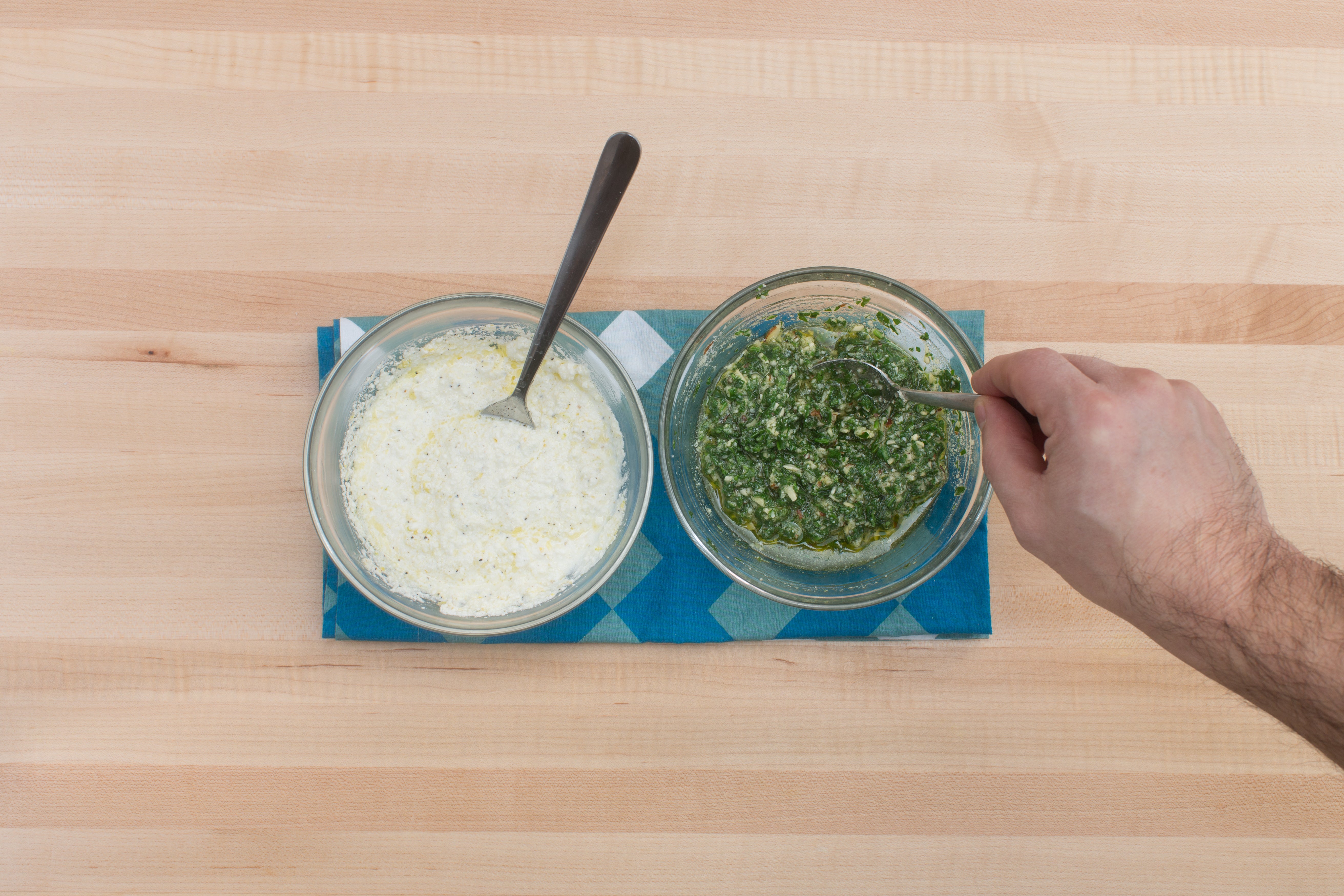 recipe-step-image-Season the ricotta & make the pesto:}