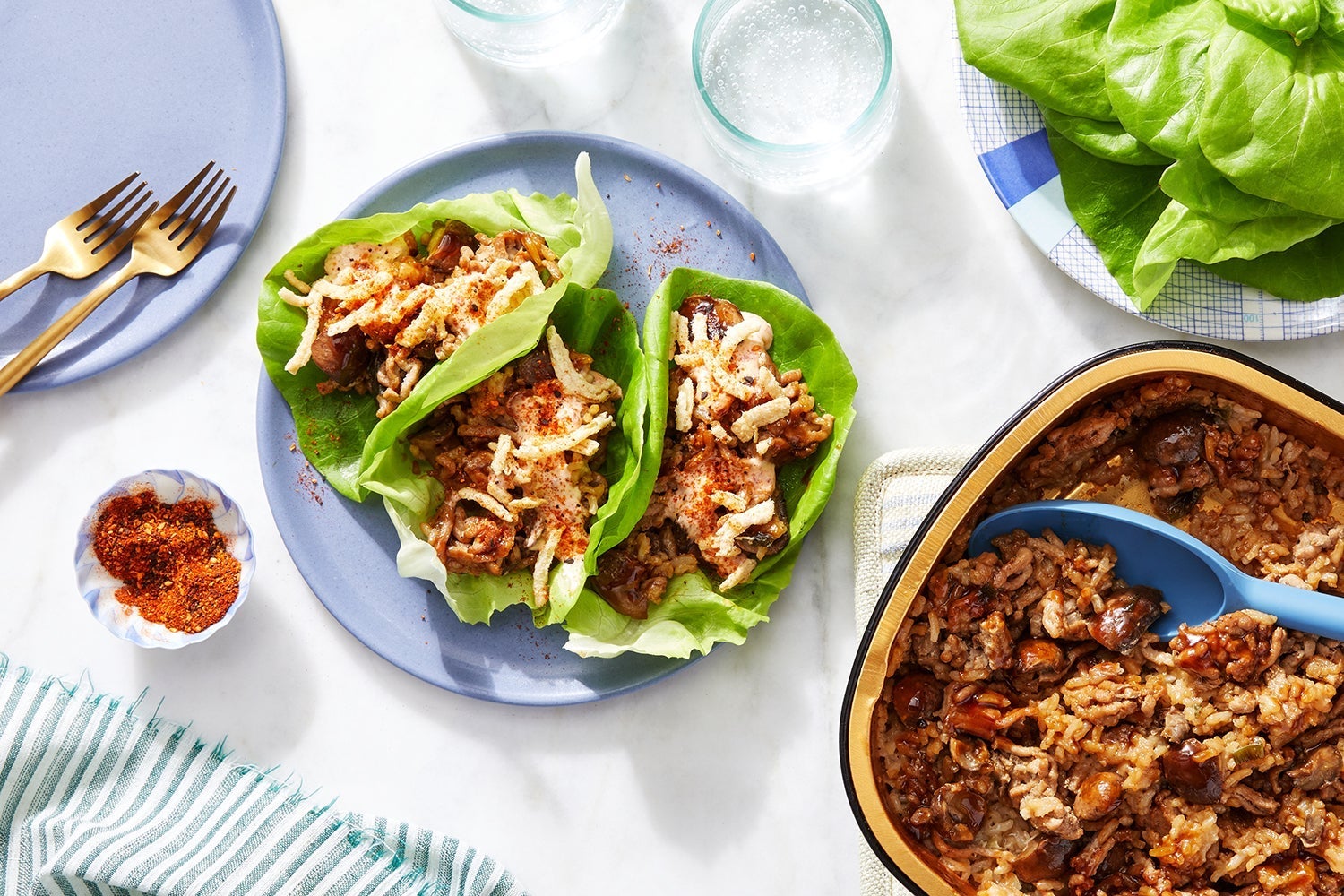 Oven Baked Turkey & Mushroom Lettuce Cups