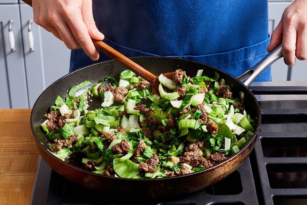 recipe-step-image-Cook the sausage & bok choy}