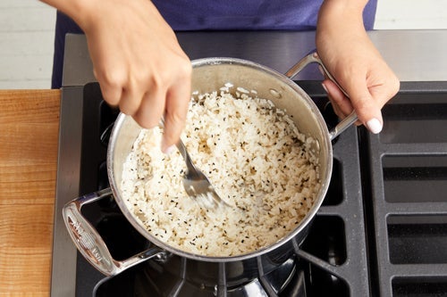 recipe-step-image-Finish the rice & serve your dish:}