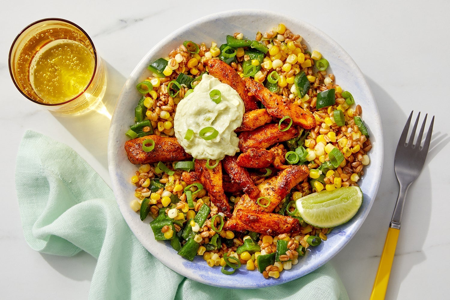 Lime Honey Chicken & Farro Bowl